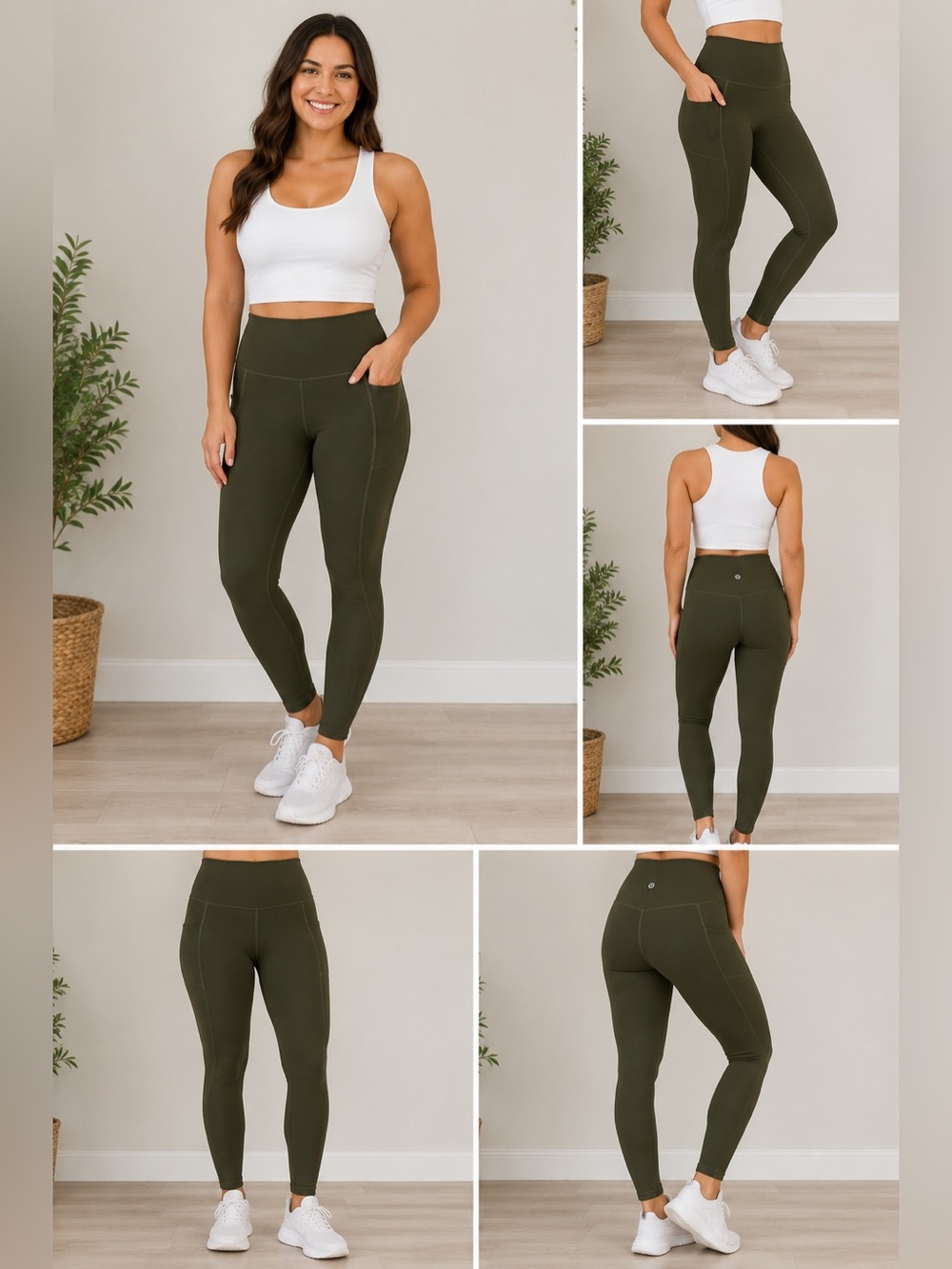 Lululemon Fast & Free High Rise Leggings Olive Green Size 6